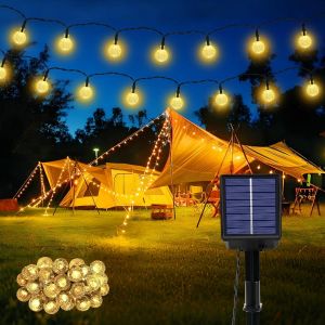 KAL-Guirlande Lumineuse Exterieure,8.1M 30 Led Guirlande Solaire Exterieur,8 Modes Ip65 Étanche Lumiere Solaire Exterieur,Guirlande Solaire,Guirlande Exterieur Solaire Pour Jardin Mariage (Blanc Chau - Neuf