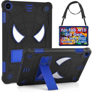Housse Pour Lenovo Tab M10 3rd Gen 10,1 Pouces TB328 2022, Housse de Protection Int&eacute;Grale avec Support &agrave; Rabat et Bandouli&egrave;Re Cover Case pour M10 3&egrave;me G&eacute;n&eacute;ration R&eacute;Sistant Et Adapt&eacute; Aux Enfants - Neuf