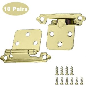 Charnieres d'armoire - Charnieres affleurantes en laiton a fermeture automatique (10 paires) - Neuf