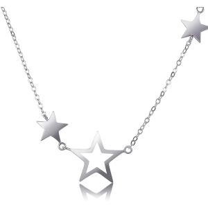Kal-Collier Femme &Eacute;toile &Eacute;maill&eacute; Pendentifs Collier Femme Argent 925 Collier Ras Du Cou C&eacute;lestes Moderne D&eacute;licate &Eacute;l&eacute;gante Bijoux Brillant Cadeau No&euml;l Anniversaire - Neuf