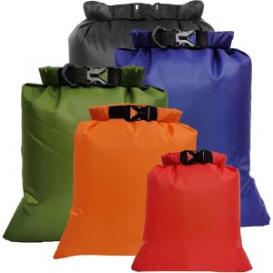 KALANKA-Sac Étanche Léger,5PCS Sac à Sec Imperméables,8L/5L/4L/3L/2L Sac Impermeable Etanche,Sacs de Rangement Plein Air Dry Bag,pour Kayak, Rafting, Navigation de Plaisance, Randonnée, Camping (Colo - Neuf