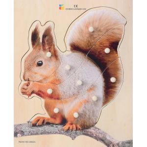 KAL-- Jeu Encastrement-Puzzle L'Ecureuil, E72510330, Bois - Neuf