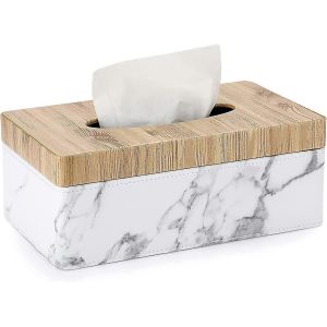 Support,housse de mouchoir en papier ménager,boîte à serviettes pour le bureau à domicile,marbre blanc - Neuf