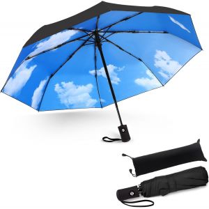 Parapluies Pliants Femme,résistant au Vent Tempete Voyage Petit Parapluie Compact Automatique Anti-UV Umbrella Home Solide Pour Homme et Femme - Neuf