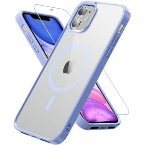 Eryi-Coque Pour Iphone 11 Avec Magsafe, Magnétique Coque Iphone 11 Avec Verre Trempé Protection Écran, Antichoc Militaire Protection Etui Transparente Arrière Housse Pour Iphone 11 (Bleu Clair) - Neuf
