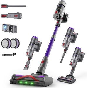 NouvelHorizonstore-Aspirateur Balai sans Fil 600W/58000Pa/75min, Aspirateur sans Fil Puissant avec &Eacute;cran LED Intelligent, Brosse Anti-emm&ecirc;lement, Station de Charge, pour Tapis, Sols Durs, Poils d'ani - Neuf