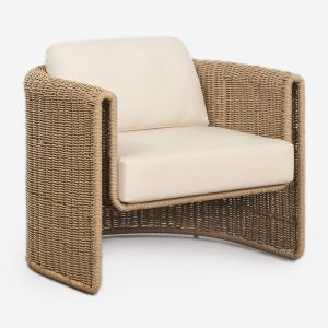 Fauteuil De Jardin En Acier Et Rotin Synth&eacute;tique Lina - Neuf