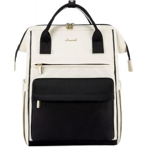 Sac À Dos Pour Femme - Avec Port De Charge Usb - Étanche - Confortable - Élégant - Pour Le Travail, Les Voyages, L'École, L'Université - Noir Beige[SAC641694] - Neuf