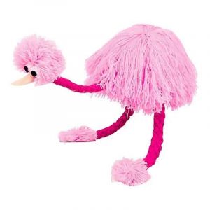 Marionnette à cordes en peluche d'autruche, jeu interactif à tirer-Rose - Neuf