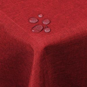 Nappe Carrée Rouge Aspect Lin Protection Imperméable Décoration De Table 90 X 90 Cm - Neuf