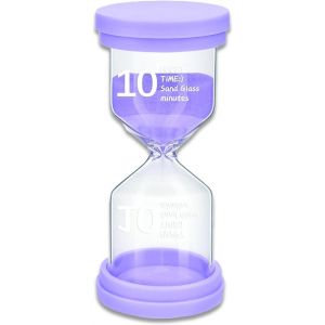 Checarzhn--No1-Sablier, Horloge De Sable, Gestion Du Temps, Minuteur Sabliers, 10 Minutes Sablier, Colore Kit En Verre Transparent Sablier, Pour La Maison, La Cuisine, Le Bureau, Violet - Neuf