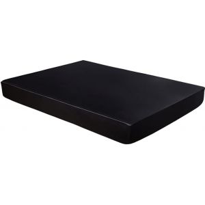 Drap Housse Satin 160x200 Bonnet 30 Cm Noir - Drap De Lit En Satin De Soie Polyester Lisse Respirant Pour Matelas &Eacute;pais - Neuf
