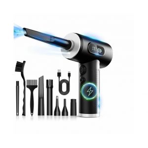 D&eacute;poussi&eacute;reur &eacute;lectrique &agrave; air comprim&eacute; r&eacute;glable 50 000 tr/min avec lumi&egrave;re LED et buses - Neuf