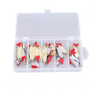 Lot De 21 Leurres De Peche En Abs Avec Paillettes Et Hamecons, Outils Et Boite - Neuf