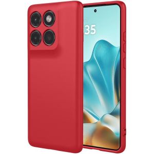 Kal-Coque Pour Motorola Edge 60, Housse Etui En Mate Tpu Souple Protection En Silicone [Antichoc] [Antidérapante] [Anti-Empreintes Digitales] - Rouge - Neuf