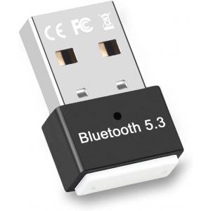NAERYUTYI-Dongle Bluetooth 5.3 Adaptateur,Clé Bluetooth Usb Pour Pc Compatible Avec Windows 11/10/8.1/7,Supporte Casque,Souris,Manette,Clavier,Imprimantes,Pc,Smartphone,Tablette(Black) (Black) - Neuf