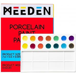 Meimie-Palette De Peinture Aquarelle En Porcelaine Pour Aquarelle,Gouache,Mélange De Couleurs,22 Emplacements,Rectangulaire,Blanc - Neuf