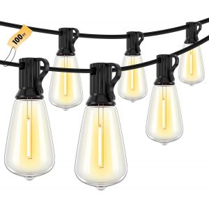 Jgd-Guirlande Lumineuse Ext&eacute;rieure &Agrave; Led Vintage, 8 M, 10 Ampoules E27 &Eacute;tanches, 2700k, &Eacute;clairage D&eacute;coratif Pour Jardin, Terrasse - Neuf