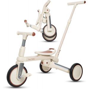 Subzonal-Tricycle B&eacute;b&eacute; &Eacute;volutif 5-En-1 Pliable &iquest; Tricycle Enfant 1 &Agrave; 5 Ans Avec Barre De Pouss&eacute;e &iquest; D&eacute;veloppe &Eacute;quilibre Et Motricit&eacute; &iquest; Id&eacute;al Comme Trotteur Bebe, Draisienne Evolutive Et Velo Enfant 2 - Neuf