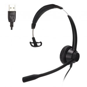 Casque telephonique unilateral USB avec micro antibruit pour centre d'appels - Neuf