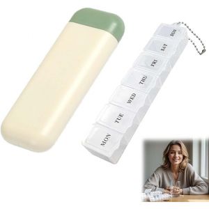 2 Pièces Pilulier Voyage,Boîte À Pilules Portable,Petite Pilulier Journalier Pour Poche,Boite A Medicament Rangement Étanche,Organiseur De Vitamines Et Médicaments,Pilulier Semainier - Neuf