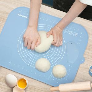 Tapis De Cuisson En Silicone: Tapis De Pétrissage Épais Antiadhésif 50X40Cm En Taille Compacte Avec Ceinture De Rangement & Coupe-Pâte - Tapis De Roulement De Pâte Tapis Résistant[APP8809980] - Neuf