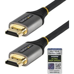 StarTech.com C&acirc;ble HDMI 2.1 8K - 1m - C&acirc;ble HDMI Certifi&eacute; Ultra High Speed 48Gbps - 8K 60Hz/4K 120Hz HDR10+ eARC - C&acirc;ble Ultra HD 8K HDMI - &Eacute;cran/TV/Affichage - Gaine Flexible TPE (HDMM21V1M) - Neuf
