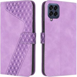 SJZG-Coque Pour Samsung Galaxy M53 5G, Etui Protection Housse Premium En Cuir Pu Portefeuille Étui Téléphone [Fermoir Magnétique] [Fentes Pour Cartes] Flip Case Pour Samsung Galaxy M53 5G¿Pourpre - Neuf