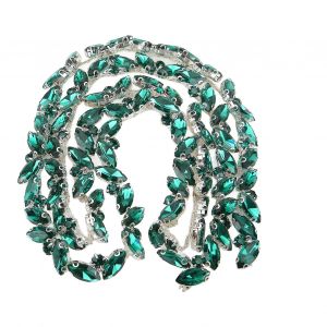 Chaîne De Griffe De Verre Haute Dureté Couleur Une Rangée De Bandes De Strass Pour Vêtements Chaussures Accessoires De Bijouxgreen - Neuf