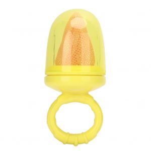 Sac A Tetine En Maille, Jouets A Macher Pour Bebe, Distributeur De Nourriture, Jouets Unisexes Pour Bebe (Jaune) - Neuf