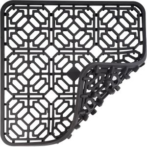 KALANKA-Tapis Evier Cuisine en Silicone 30x30 cm, Tapis D'&eacute;vier Protection Protege Evier pour Plan de Travail de Cuisine, R&eacute;sistant &agrave; la Chaleur et Antid&eacute;rapant (Gris Fonc&eacute;) - Neuf