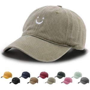 Kalanka-Casquette De Baseball Unisexe Smiley Rétro En Coton, Aspect Délavé, Convient Pour Les Sports De Plein Air, Pour Homme Et Femme - Neuf