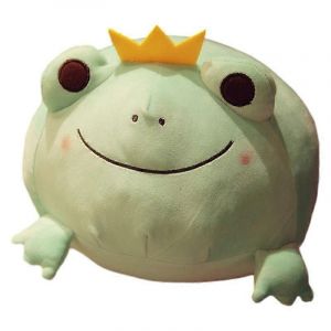 Ours en coton doux couch&eacute;, jolie poup&eacute;e grenouille &agrave; couronne, jolie poup&eacute;e super douce extensible au vent-35CMVert - Neuf