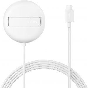 ERYI-Station De Charge Sans Fil (15 W, Certifié Qi2 Et Compatible Magsafe, Pour Tous Les Modèles De L'Iphone 16, Du Samsung Galaxy S25, Pour Les Airpods, Etc., Sans Adaptateur Secteur, Blanc) - Neuf