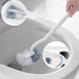 Brosse Toilettes Professionnelle WC (Lot de 2) - T&ecirc;te Semi-Circulaire et Manche incurv&eacute; de 40 cm, Nettoyage Efficace des Bords et Zones Difficiles d'acc&egrave;s - Neuf