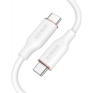 Thef-Câble Usb C Vers Usb C, 643 Câble 100 W 1.8m, Câble De Charge Rapide Usb 2.0 Type C Pour Macbook Pro 2020, Ipad Pro 2020, Ipad Air 4, Ipad Mini 6, Galaxy S21, Pixel, Switch (Blanc Nuage) - Neuf