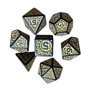 Jeu De Dés Polyédriques 7 Pièces, Jeu D'action Et D'adresse, Jeu Portable, Doré-Or - Neuf