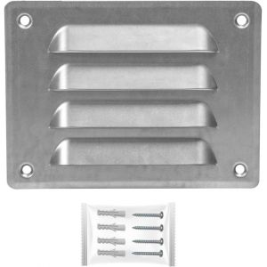 Grille Aeration Aluminium 140x105mm avec Moustiquaire ¿ Evacuation Caches Tuyau Ventilateur ¿ d'Extraction Ventialtion ¿ Exterieur Interieur ¿ Gaine Cache Extracteur d'air VMC ¿ Climatiseur - Neuf