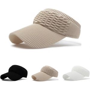 KAL-Chapeau Anti Uv Femme Visière Tricotée Casquette Queue De Cheval Haute Protection Solaire Sport Running Golf Festival Plage Été Respirant Upf 50 Outdoor - Neuf