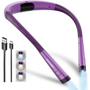 Lampe De Lecture De Cou Rechargeable,Liseuse De Lecture Au Lit À Bras Pliables,6 Niveaux De Luminosité,3 Couleurs,Longue Durée De Vie,Parfaite Pour Lecture,Tricot,Réparation.[N84] - Neuf