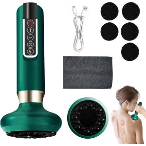 Masseur Anti Cellulite 12 Niveaux Appareil De Gua Sha &Agrave; Usage Domestique Anti Cellulite Puissant Appareil Masseur Ventouse Electrique Anti Cellulit&eacute; Sculpture (Vert) - Neuf