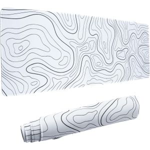 KALANKA-Large Game Tapis de Souris Terrain Noir et Blanc avec Base en Caoutchouc antid&eacute;rapant Extended XXL Long Clavier Pad de Table Grand Tapis de Souris 31,5 x 11,8 Pouces - Neuf