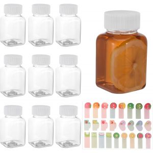 Checarzhn--No1-Lot De 9 Bouteilles De 100 Ml En Plastique Étanche Avec Couvercles Pour Smoothie, Jus, Gingembre, Bière - Neuf