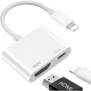 KALANKA-Adaptateur Lightning HDMI, ¿Apple MFi Certified¿ Adaptateur iPhone HDMI, A-daptateur iPad H-DMI, Cable H-DMI iPhone, Cable Lightning H-D-M-I - Neuf