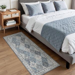 Tianyi-Tapis Couloir 60x150 Cm, Tapis Vintage Boho Lavable, Tapis Antid&eacute;rapant, Durable Et Sans Peluches, Pour Entr&eacute;e, Cuisine, Chambre - Neuf