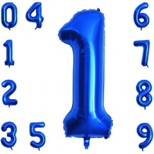 Grand Ballon En Aluminium En Forme De Chiffre 10 De 101,6 Cm Pour F&ecirc;te D'Anniversaire Et D&eacute;corations D'Anniversaire (Bleu Fonc&eacute; 1) - Neuf