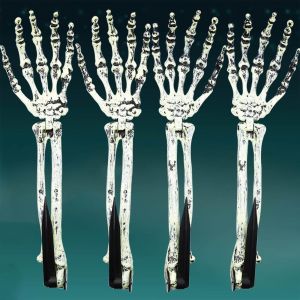 TRAHOO-Deco Halloween, Piquets de Squelette, D&eacute;corations d'halloween, Bras et Mains Cr&acirc;ne pour Pelouse, Jardin, Cimeti&egrave;re - D&eacute;cor de F&ecirc;te Ext&eacute;rieur (2 Paires) - Neuf