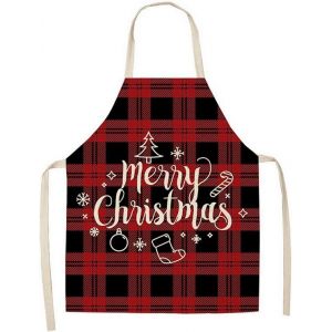 (68X55 cm) de No&euml;l tablier de lin, adapt&eacute; pour la maison et la d&eacute;coration de cuisine - Neuf