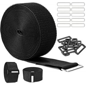 MEVRONISSHOP-5m x 5cm Attache Cable Avec 20 boucle,Sangle Scratch&iquest;R&eacute;utilisables Nylon Scratch,Pour Organiser vos C&acirc;bles, Fils, Tuyaux, etc. - Neuf