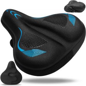 Kal-Housse De Selle De Vélo Ultra Confortable Homme Et Femme, Couvre Selle Velo Gel, Épais, Doux, Ergonomie, Avec Housse Imperméable, Pour Vtt, Vélo De Route, Ebike, Vélo De Stationnaire Etc - Neuf